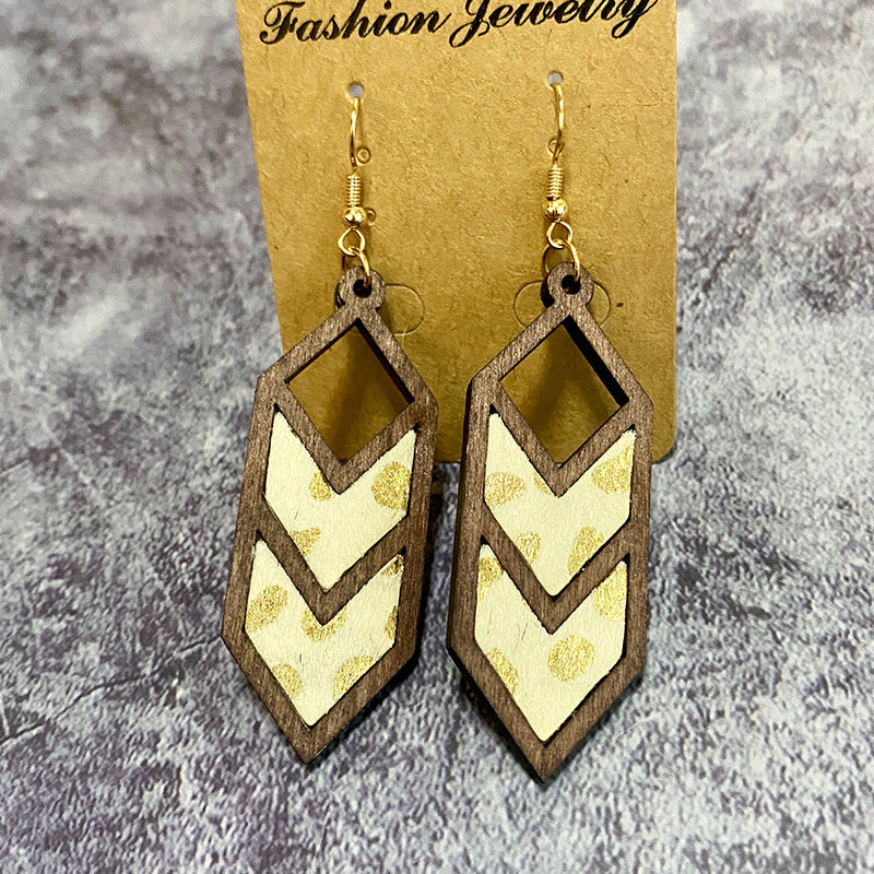 Wholesale Leopard Print Cow Print Western Style Hollow Leather Earrings